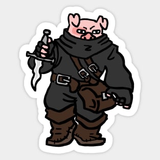 Fantasy Tabletop Piggy Rogue Cute Sticker